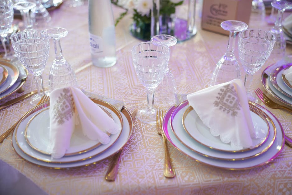 Stonewashed faux-linen tablecloth styled with ceramic dinnerware on a farmhouse table