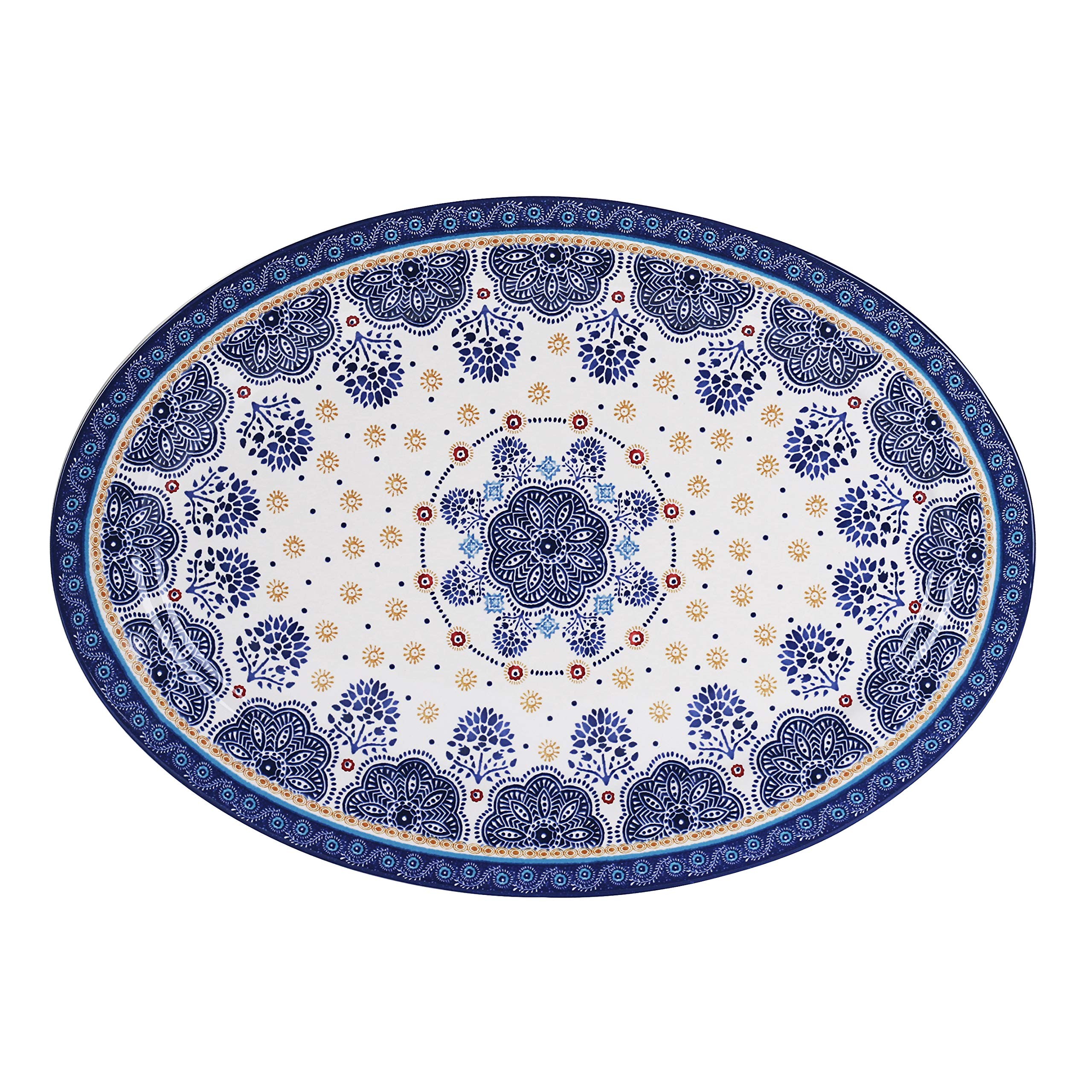 Bico Blue Talavera Ceramic 16" Oval Platter