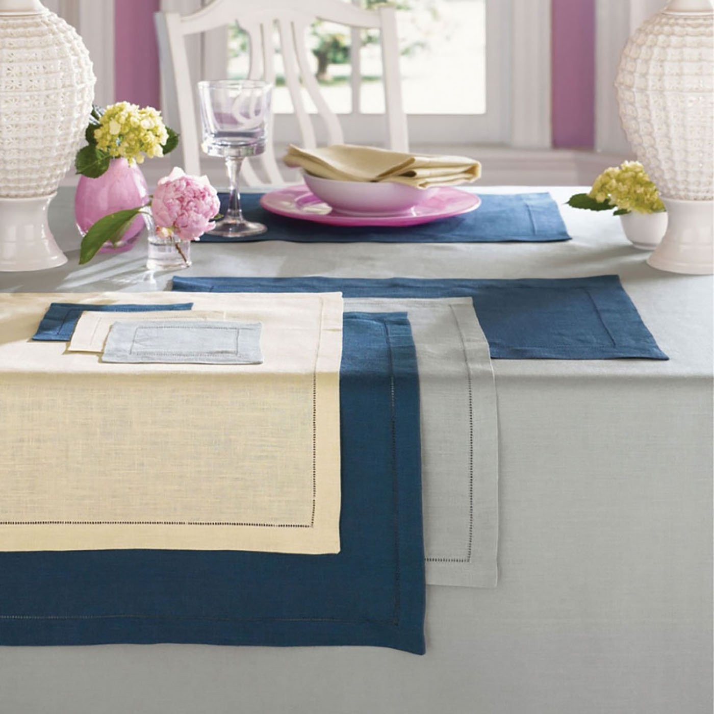 Sferra Hemstitched Linen Napkins Set of 4