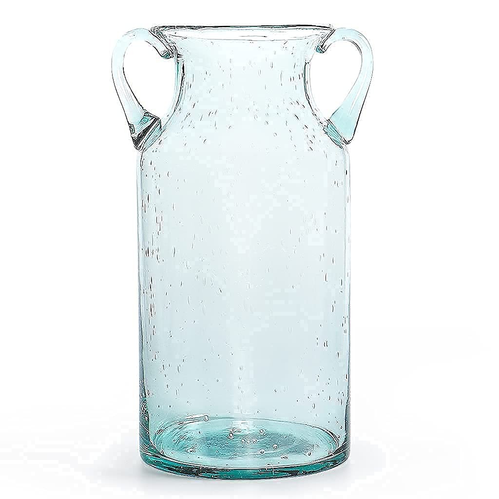 MDLUU Decorative Hand-Blown Glass Bubble Vase 11"